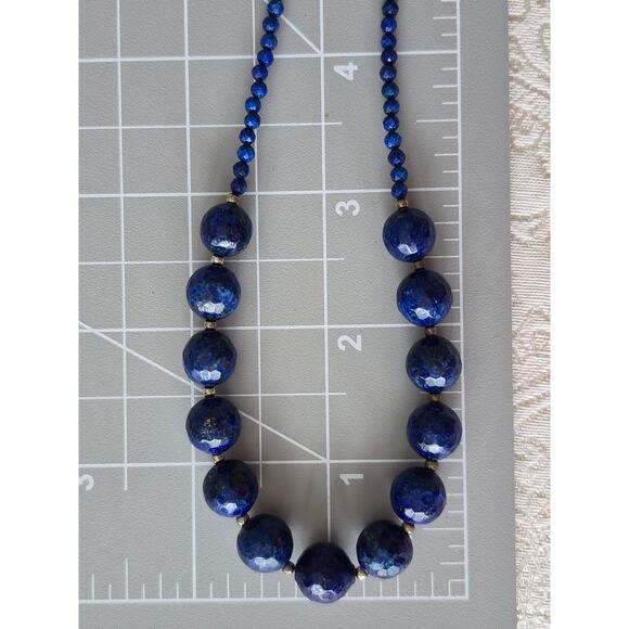 Vintage Lapis Lazuli Beaded Necklace - Picture 4 of 4
